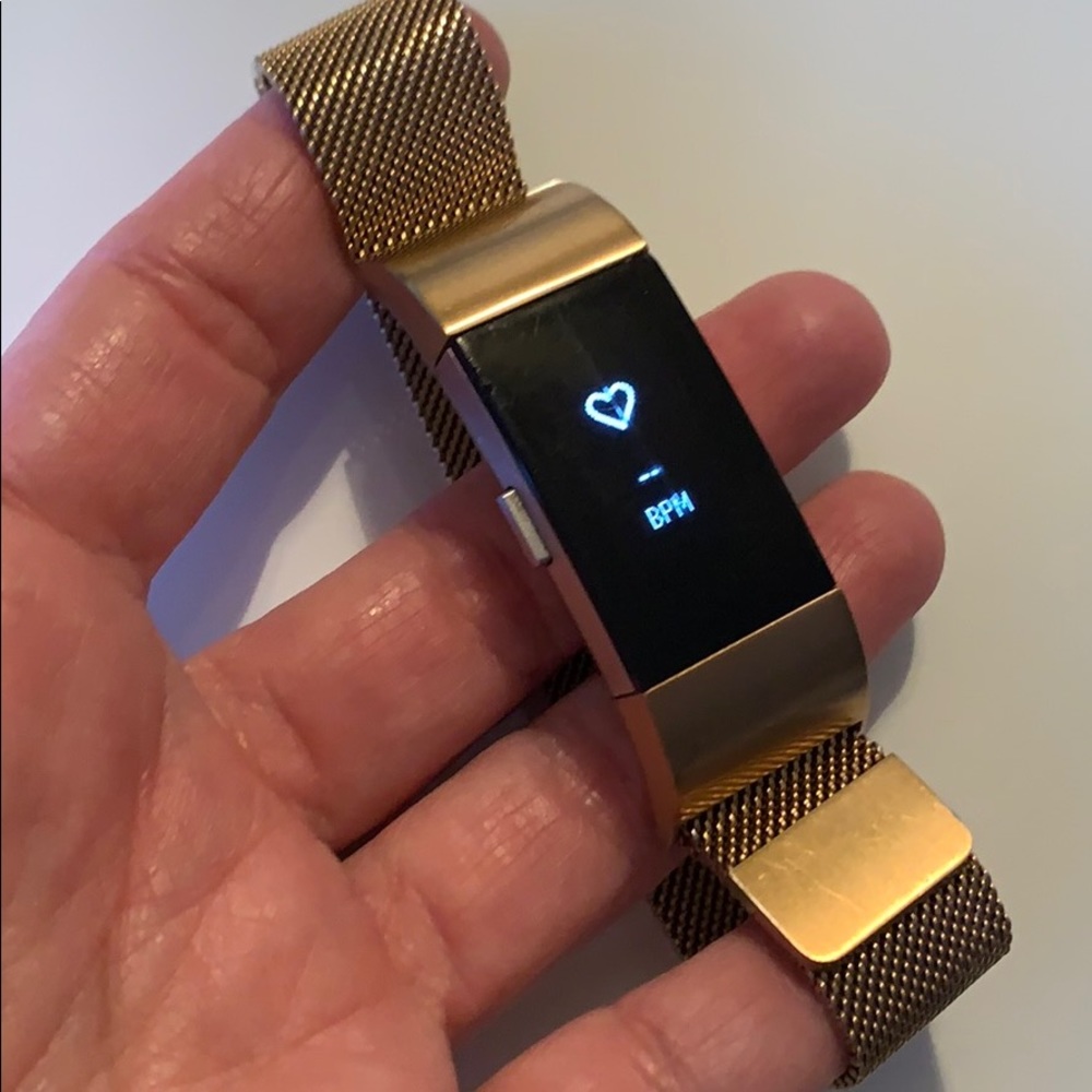 Fitbit Charge2 (used) w/ Rosegold bracelet